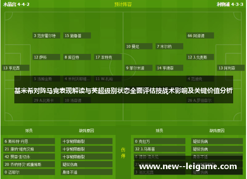 基米希对阵马竞表现解读与英超级别状态全面评估技战术影响及关键价值分析